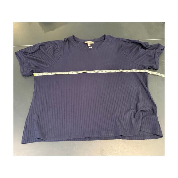 Philosophy Women's Navy Blue Ribbed Top - Size 3XL Plus - Picture 4 of 5